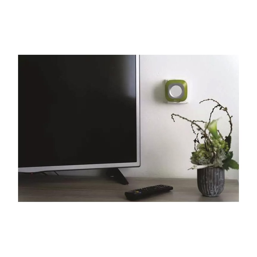 Vezeték nélküli csengő konnektorba 230V + 1xCR2032 IP44 zöld