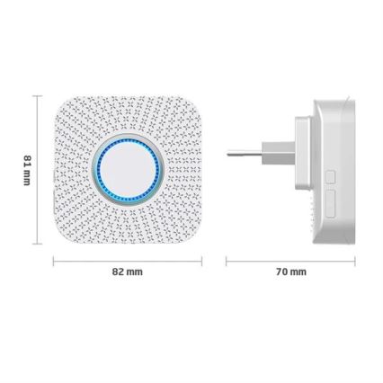 Vezeték nélküli csengő konnektorba kinetikus 230V fehér