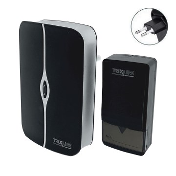 Vezeték nélküli csengő konnektorba PIEZO BELL 230V + 1x23A IP40 fekete