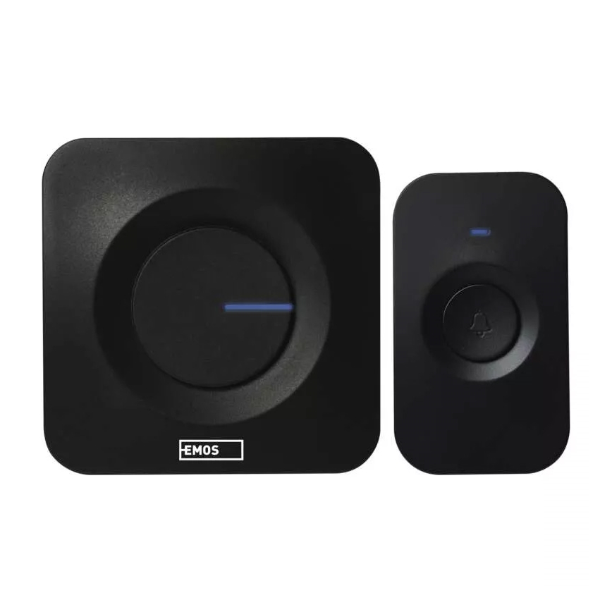 Vezeték nélküli elemes ajtócsengő 3xAAA IP56 fekete