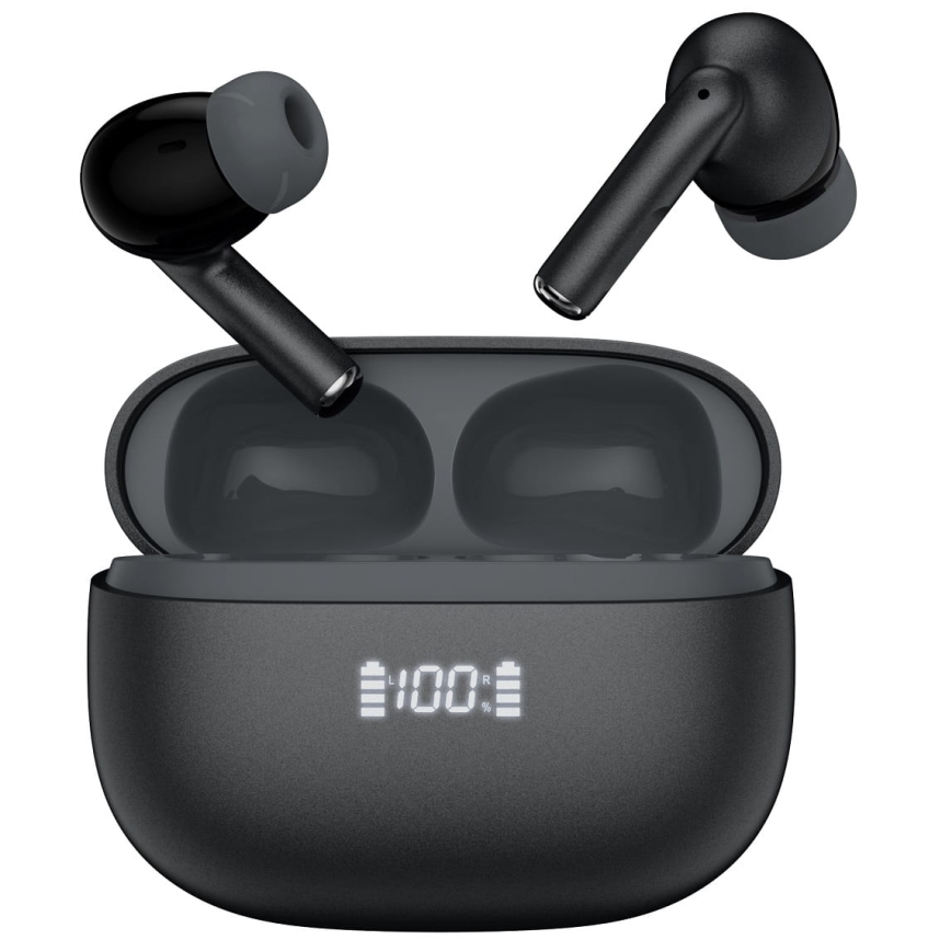Vezeték nélküli fülhallgató ANC-vel +ENC 300 mAh + 2x 40 mAh fekete