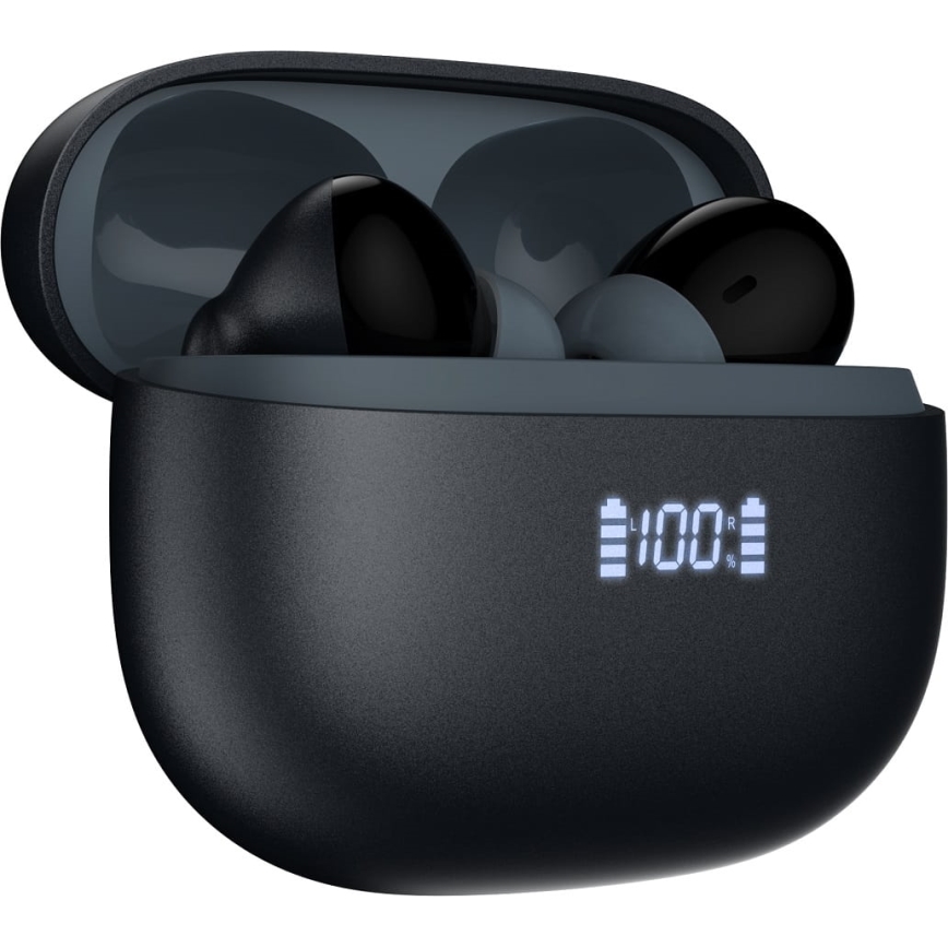 Vezeték nélküli fülhallgató ANC-vel +ENC 300 mAh + 2x 40 mAh fekete