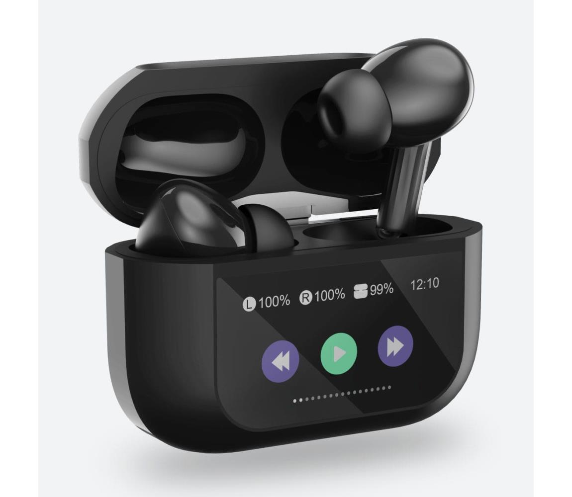 Vezeték nélküli fülhallgató LCD kijelzővel fekete PM1005B