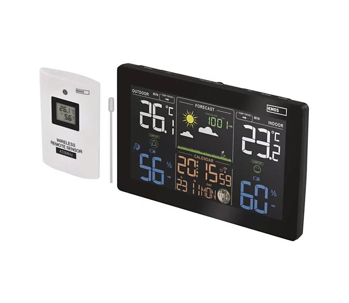 Vezeték nélküli időjárás állomás ébresztőórával 3xAAA fekete E5111