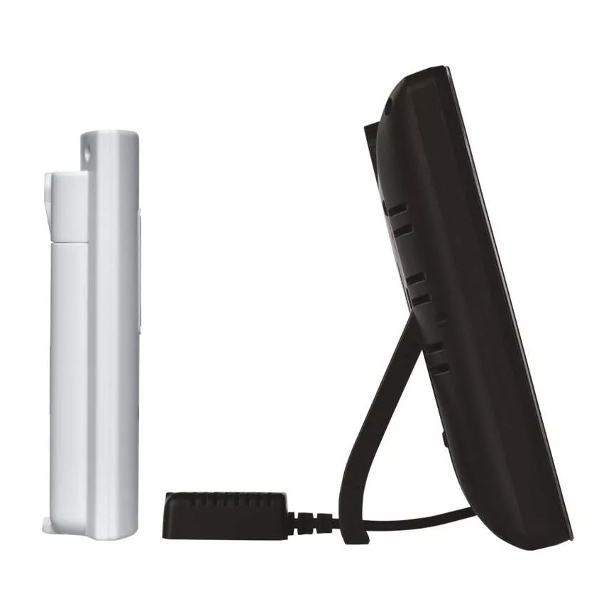 Vezeték nélküli időjárás állomás ébresztőórával 5V/3xAAA + 2xAAA fekete