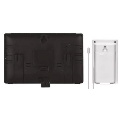 Vezeték nélküli időjárás állomás ébresztőórával 5V/3xAAA + 2xAAA fekete