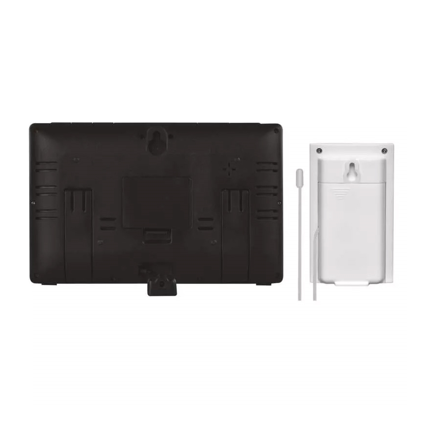 Vezeték nélküli időjárás állomás ébresztőórával 5V/3xAAA + 2xAAA fekete