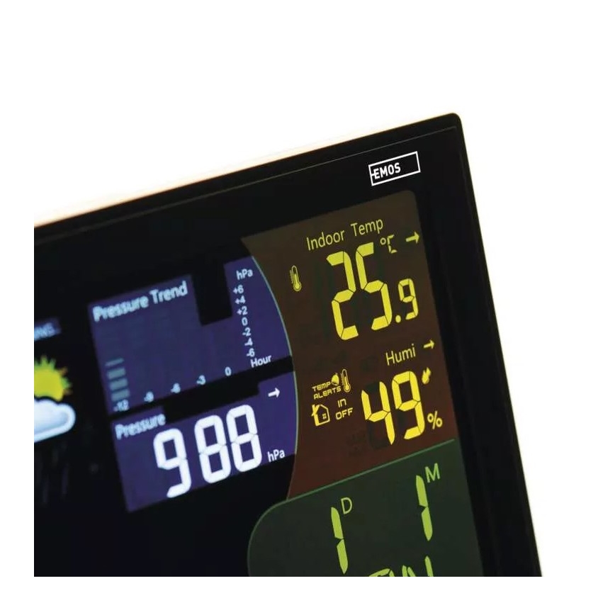 Vezeték nélküli időjárás állomás ébresztőórával 3xAAA/5V + 2xAAA fekete