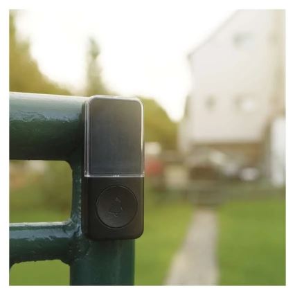 Vezeték nélküli, konnektorba dugható csengő 230V + 1xCR2032, fekete