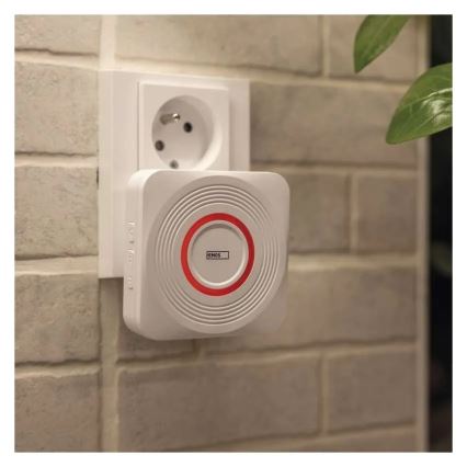 Vezeték nélküli konnektoros csengő GoSmart 230V + 1xCR2032 fehér Wi-Fi