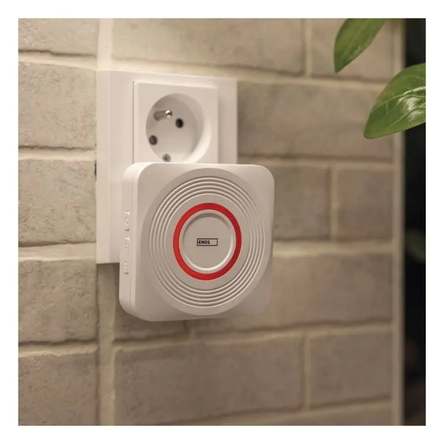 Vezeték nélküli konnektoros csengő GoSmart 230V + 1xCR2032 fehér Wi-Fi