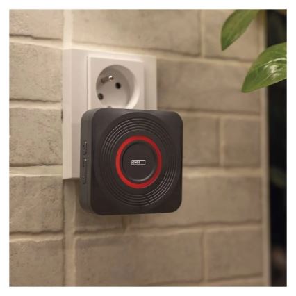 Vezeték nélküli konnektoros csengő GoSmart 230V + 1xCR2032 szürke Wi-Fi