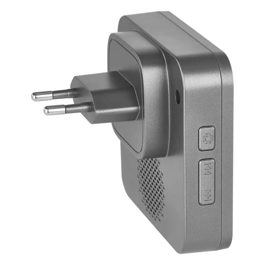 Vezeték nélküli konnektoros csengő GoSmart 230V + 1xCR2032 szürke Wi-Fi