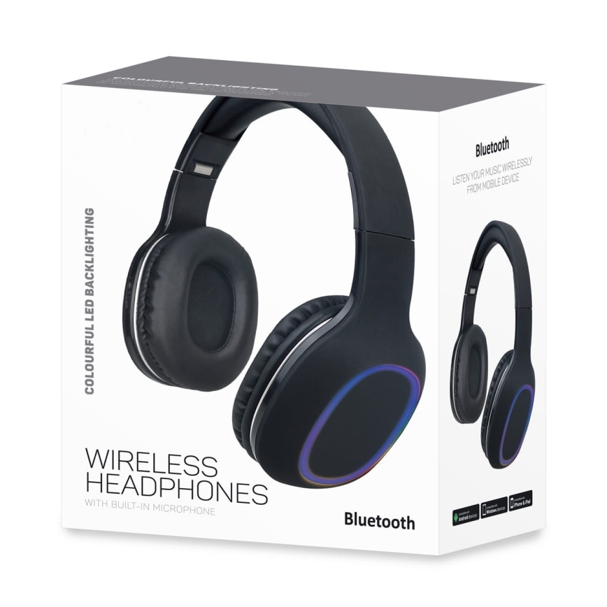 Vezeték nélküli LED fejhallgató Bluetooth-szal, 400 mAh