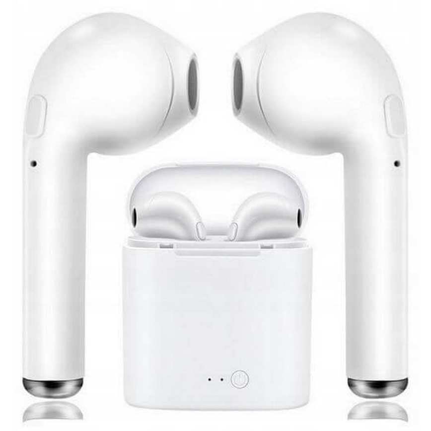 Vezeték nélküli fejhallgató mikrofonnal, IPX2, fehér, 350 mAh + 2x 45 mAh