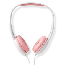 Vezetékes fejhallgató rózsaszín / fehér