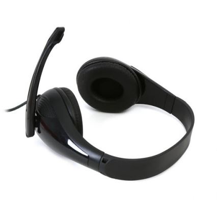 Vezetékes fülhallgató mikrofonnal fekete