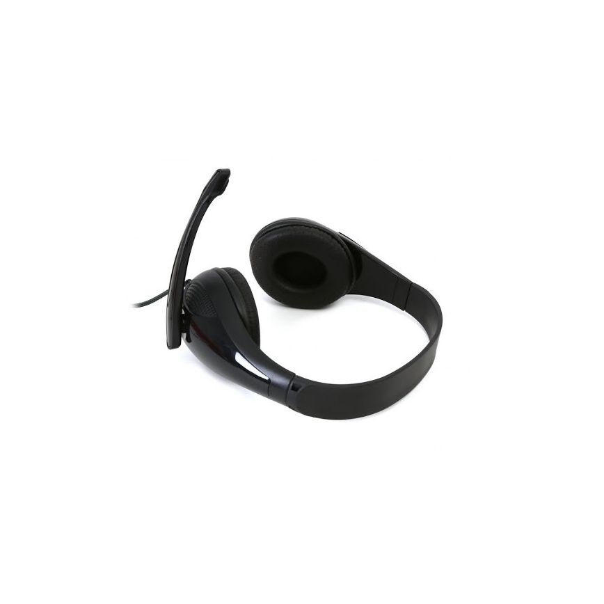 Vezetékes fülhallgató mikrofonnal fekete