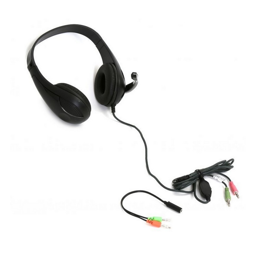 Vezetékes fülhallgató mikrofonnal fekete