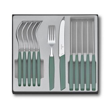 Victorinox - 12 darabos SWISS MODERN evőeszköz-készlet, türkiz