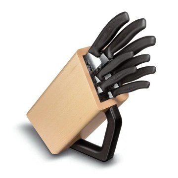 Victorinox - SWISS CLASSIC 9 db konyhai késkészlet késtartóval, bükk/bézs