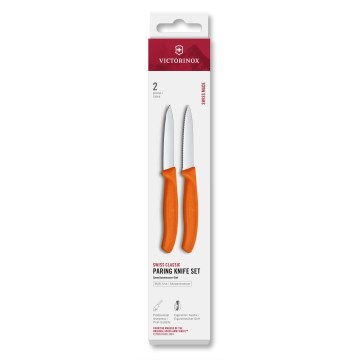 Victorinox - SWISS CLASSIC konyhai zöldségkés-készlet, 8 cm, 2 db, narancssárga