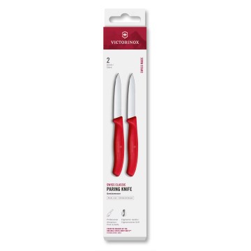 Victorinox - SWISS CLASSIC konyhai zöldségkés készlet, 8 cm, 2 db, piros