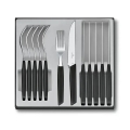 Victorinox - SWISS MODERN 12 darabos fekete evőeszköz-készlet