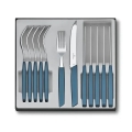 Victorinox - SWISS MODERN 12 darabos kék evőeszköz-készlet