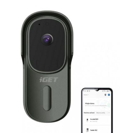 Videó csengő mozgásérzékelővel Full HD 1080p 5200 mAh IP65 Wi-Fi antracit