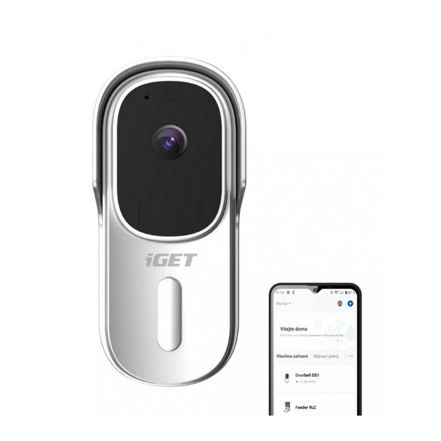 Videócsengő mozgásérzékelővel Full HD 1080p 5200 mAh IP65 Wi-Fi Tuya fehér