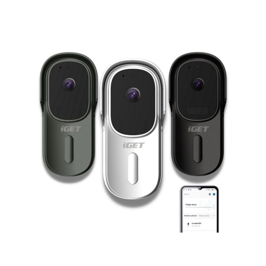 Videócsengő mozgásérzékelővel Full HD 1080p 5200 mAh IP65 Wi-Fi Tuya fehér