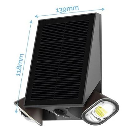 Viking - Fényerőszabályozható napelemes falra szerelhető flexibilis lámpatest érzékelővel LED/1,3W/3,7V IP44 4000K 2000 mAh