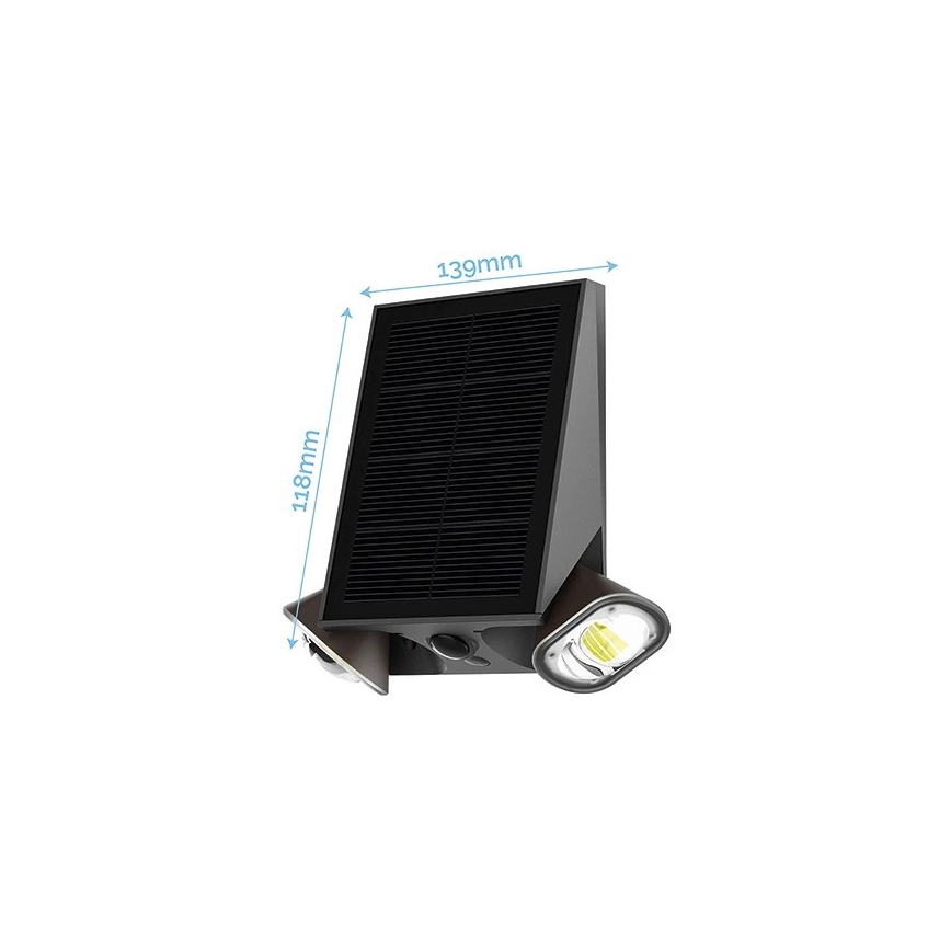 Viking - Fényerőszabályozható napelemes falra szerelhető flexibilis lámpatest érzékelővel LED/1,3W/3,7V IP44 4000K 2000 mAh