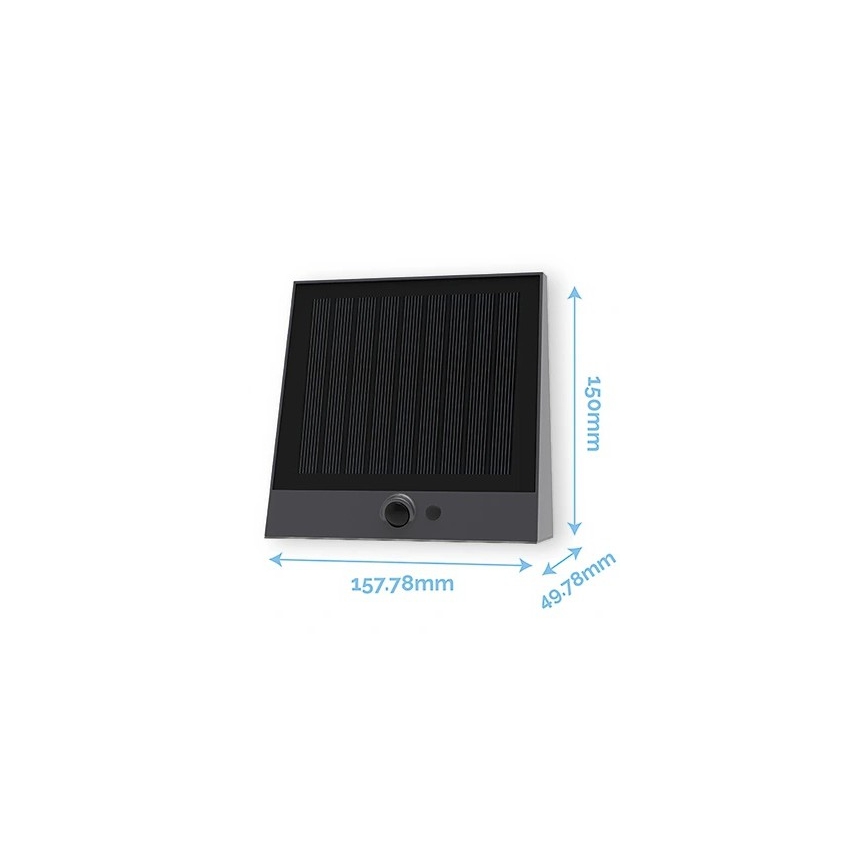 Viking - fényerőszabályozható napelemes fali lámpa érzékelővel LED/2W/3,7V IP54 4000K 2000 mAh