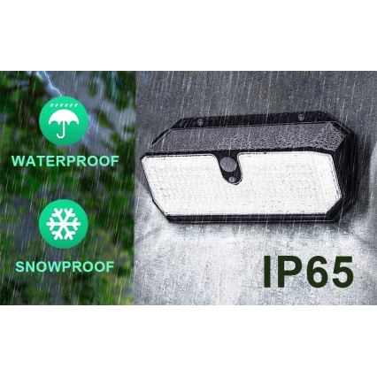 Viking - LED napelemes fali világítótest érzékelővel LED/2W/3,7V IP65 6000K 2200 mAh