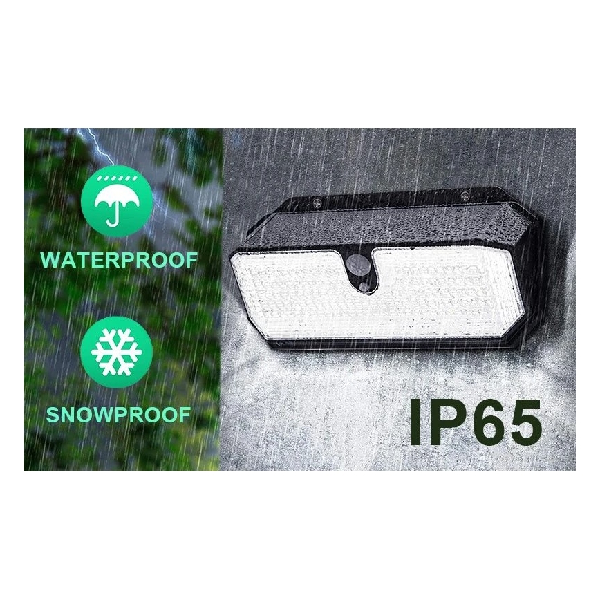 Viking - LED napelemes fali világítótest érzékelővel LED/2W/3,7V IP65 6000K 2200 mAh