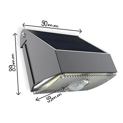 Viking - LED napelemes fali lámpatest érzékelővel LED/3,7V IP54 3000/4000K 2000 mAh