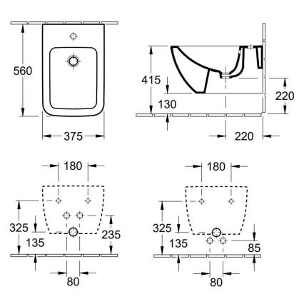 Villeroy & Boch 44110001 - Függesztett bidé VENTICELLO kerámia/fehér