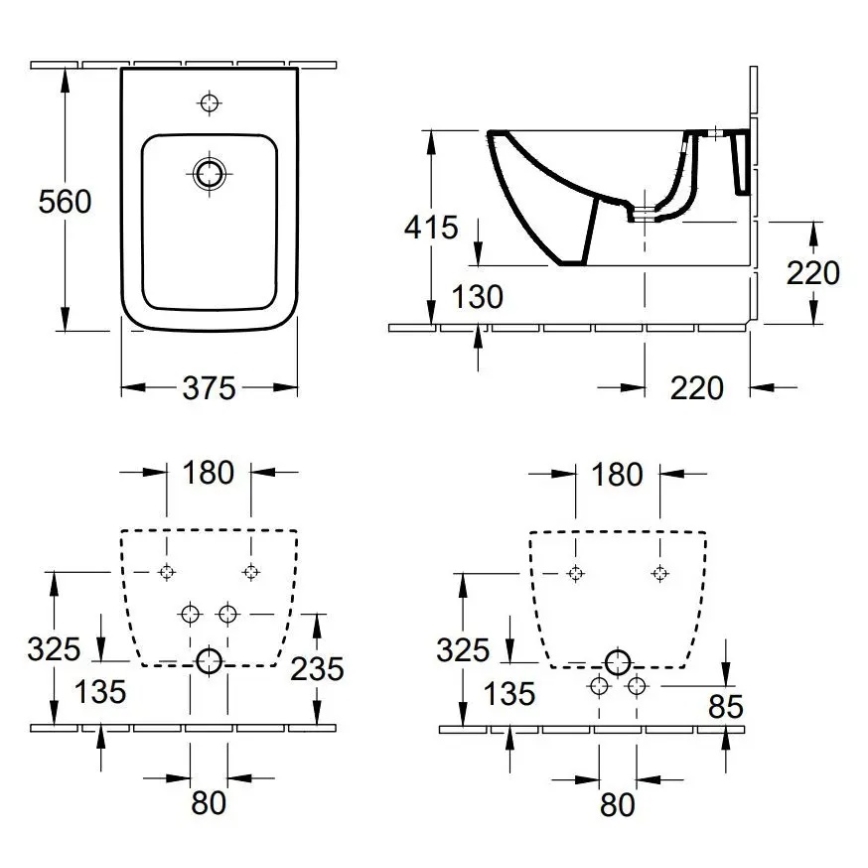 Villeroy & Boch 44110001 - Függesztett bidé VENTICELLO kerámia/fehér