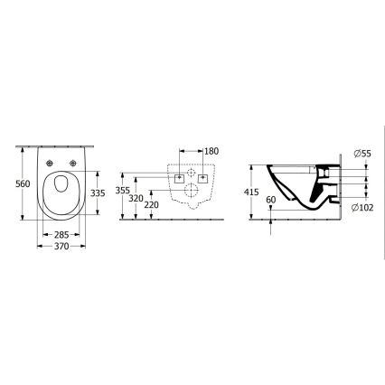 Villeroy & Boch 4670T0R1 - Függesztett WC SUBWAY 3.0 kerámia/fehér