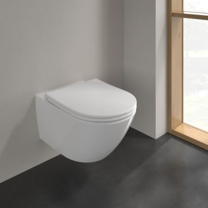 Villeroy & Boch 4670T901 - Függesztett WC SoftClose ülőkével SUBWAY 3.0 kerámia/fehér
