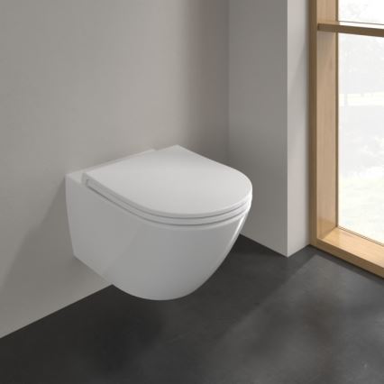 Villeroy & Boch 4670T9R1 - SUBWAY 3.0 falra szerelhető WC SoftClose ülőkével, kerámia/fehér