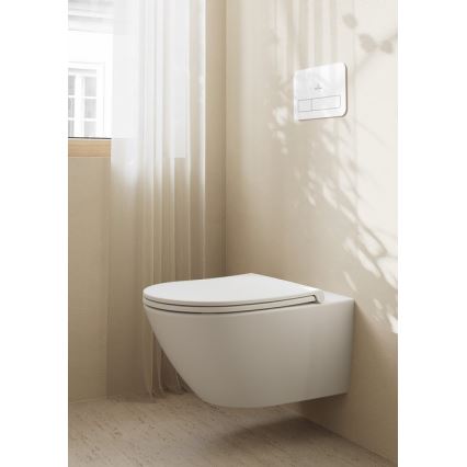 Villeroy & Boch 4670T9R1 - SUBWAY 3.0 falra szerelhető WC SoftClose ülőkével, kerámia/fehér