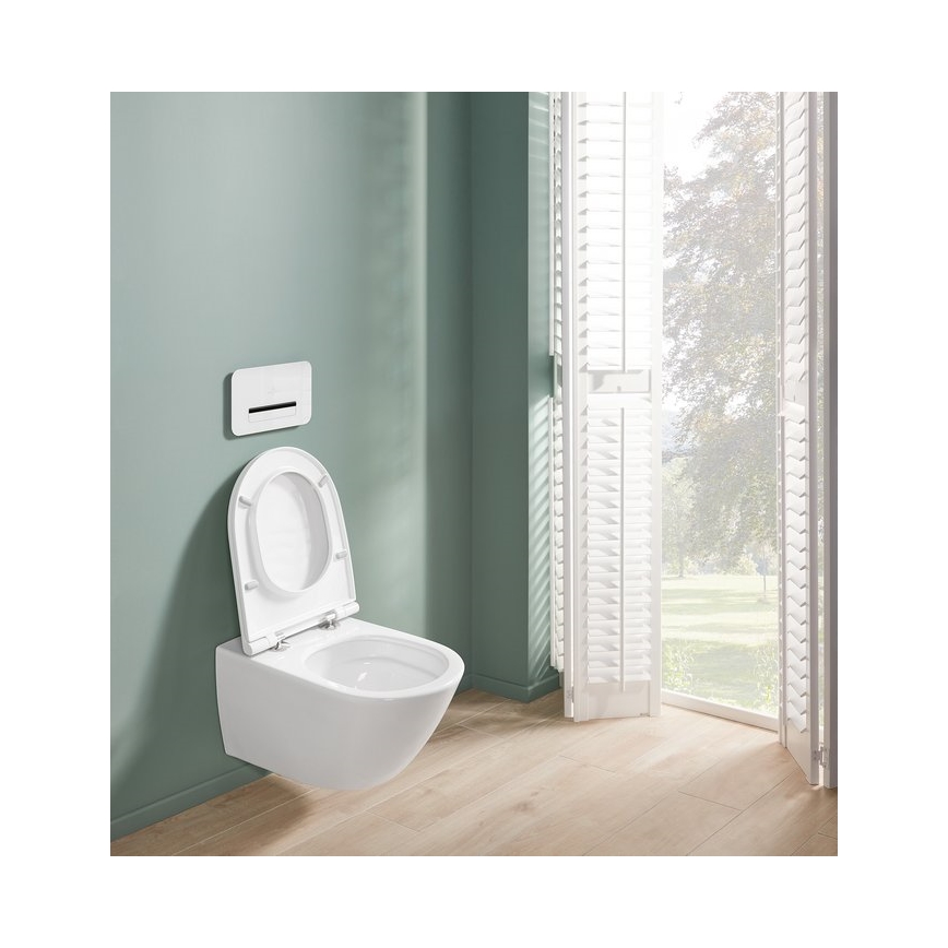 Villeroy & Boch 4670T9R1 - SUBWAY 3.0 falra szerelhető WC SoftClose ülőkével, kerámia/fehér