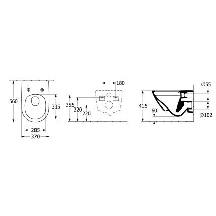 Villeroy & Boch 4670TS01 - Függesztett WC SoftClose ülőkével SUBWAY 3.0 kerámia/fehér