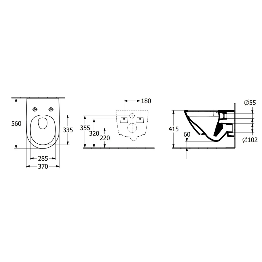 Villeroy & Boch 4670TS01 - Függesztett WC SoftClose ülőkével SUBWAY 3.0 kerámia/fehér