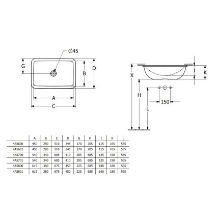 Villeroy & Boch 4A5601R1 - Aláépített mosdó LOOP&FRIENDS 45x28 cm kerámia/fehér