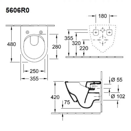 Villeroy & Boch 5606R0R1 - Fali WC SUBWAY 2.0 kerámia/fehér