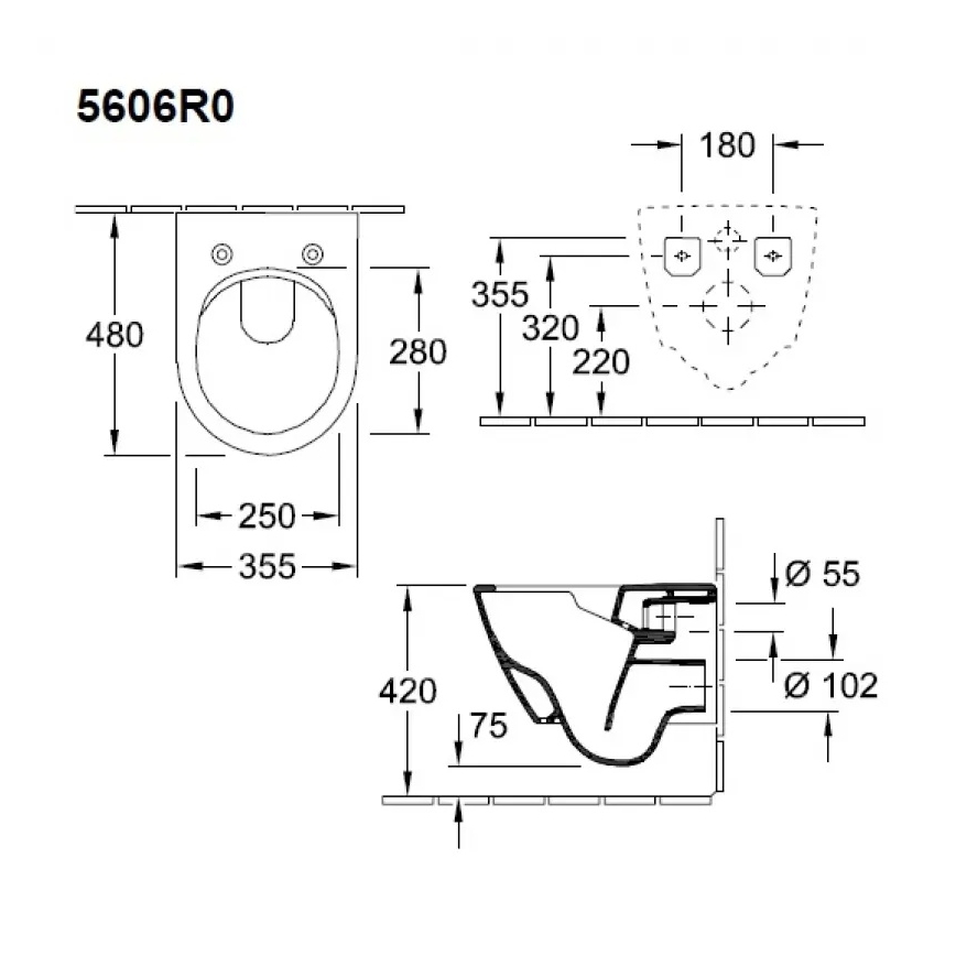 Villeroy & Boch 5606R0R1 - Fali WC SUBWAY 2.0 kerámia/fehér